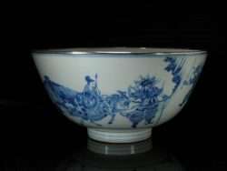 Kangxi Blue and WHite Bowl with warriors