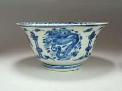 Ming Dragon Bowl in under-glaze blue