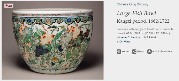 Large Chinese Kangxi Famille Verte Fish Bowl