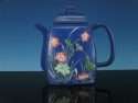 Cobalt and Famille Rose Yixing Inscribed teapot