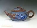 Yixing Cobalt Enamel teapot with Inscription