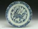 Ming Blue and White Plate with Kirin