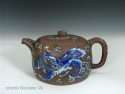 Yixing Blue Enamel Teapot