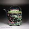 Famille Rose enameled Yixing Teapot