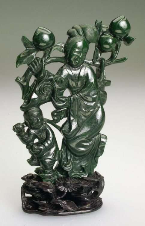 Carved Chinese jade Female Figure