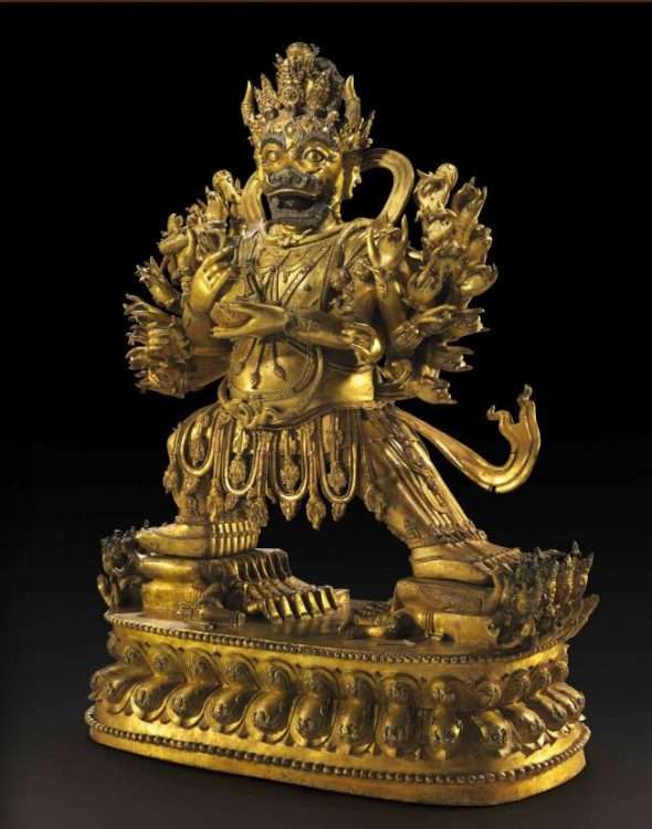 Ming Gilt-Bronze Figure of Vajrabhairava Ekavira