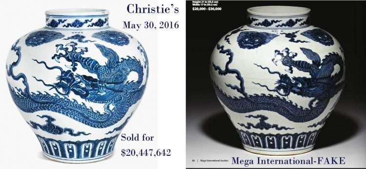 Mega International Auction selling fakes