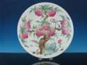 famille rose peach plate