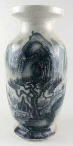 crackled glaze blue and white vase 1