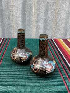 Cloisonne Cabinet Vases   1