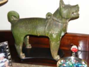 Ceramic tomb dog 16 in long 14 in hi Han