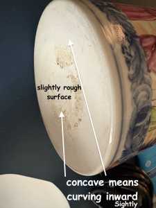 5 Base Tankard concave means curving inward