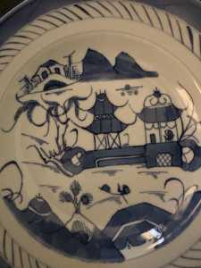 5 Photo Plate marked China Blue and white 7045