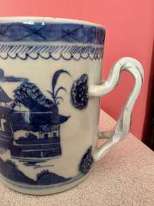 2 Photo Blue and White CANTON Mug