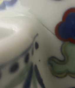 crack or indent on handle