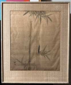 Japanese bamboo ink wash painting on silk 1