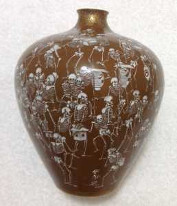 skeleton village vase