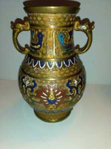 rsz 1great shoe japanese champleve brass vase 021 (1)