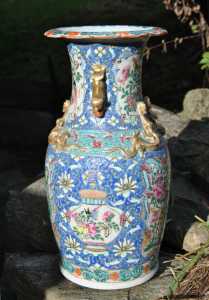 grosse antike chinesische famille rose boden vase