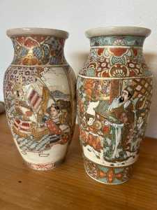 vases japonais satsuma porcelaine decores a la main (1)