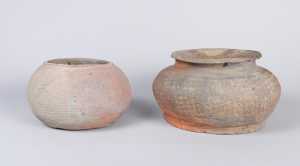 Two Chinese Impressed Gray Pottery Jars Warring States Period ca 475   221 923 001