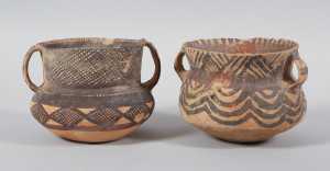 Two Chinese Painted Pottery Jars Neolithic ca 3300 2000 BCE436 001