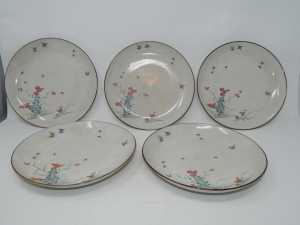 ANTIQUE KAKIEMON PLATES FLOWERS BIRDS INSECTS 72.00