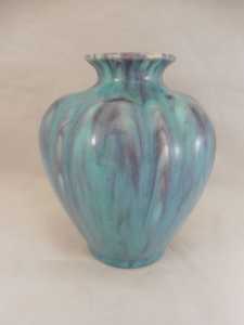 ANTIQUE BLUE AND PURPLE VASE MAYBE CHINESE 9.99