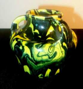 VINTAGE ART DECO AWAJI DRIP GLAZE VASE 29.95