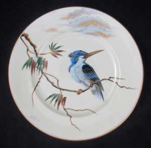 ANTIQUE KELLER AND GUREIN PLATE KINGFISHER