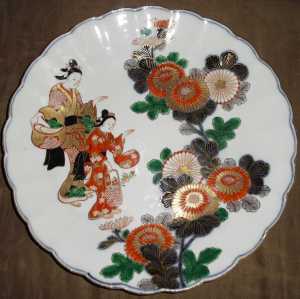 antique japanese imari charger geisha and flowers 35.00